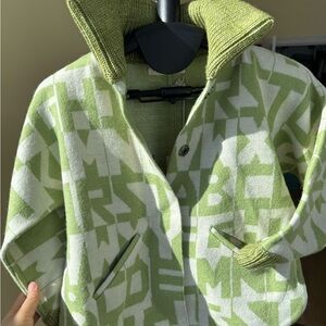 NEW Misha &Puff Green and White Wool Jacket